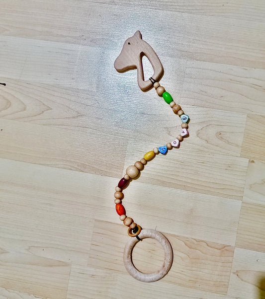 At Figürlü Renkli Boncuklu Ahşap Aksesuar